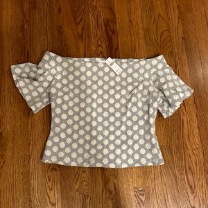 Eri + Ali off the shoulder patterned top.